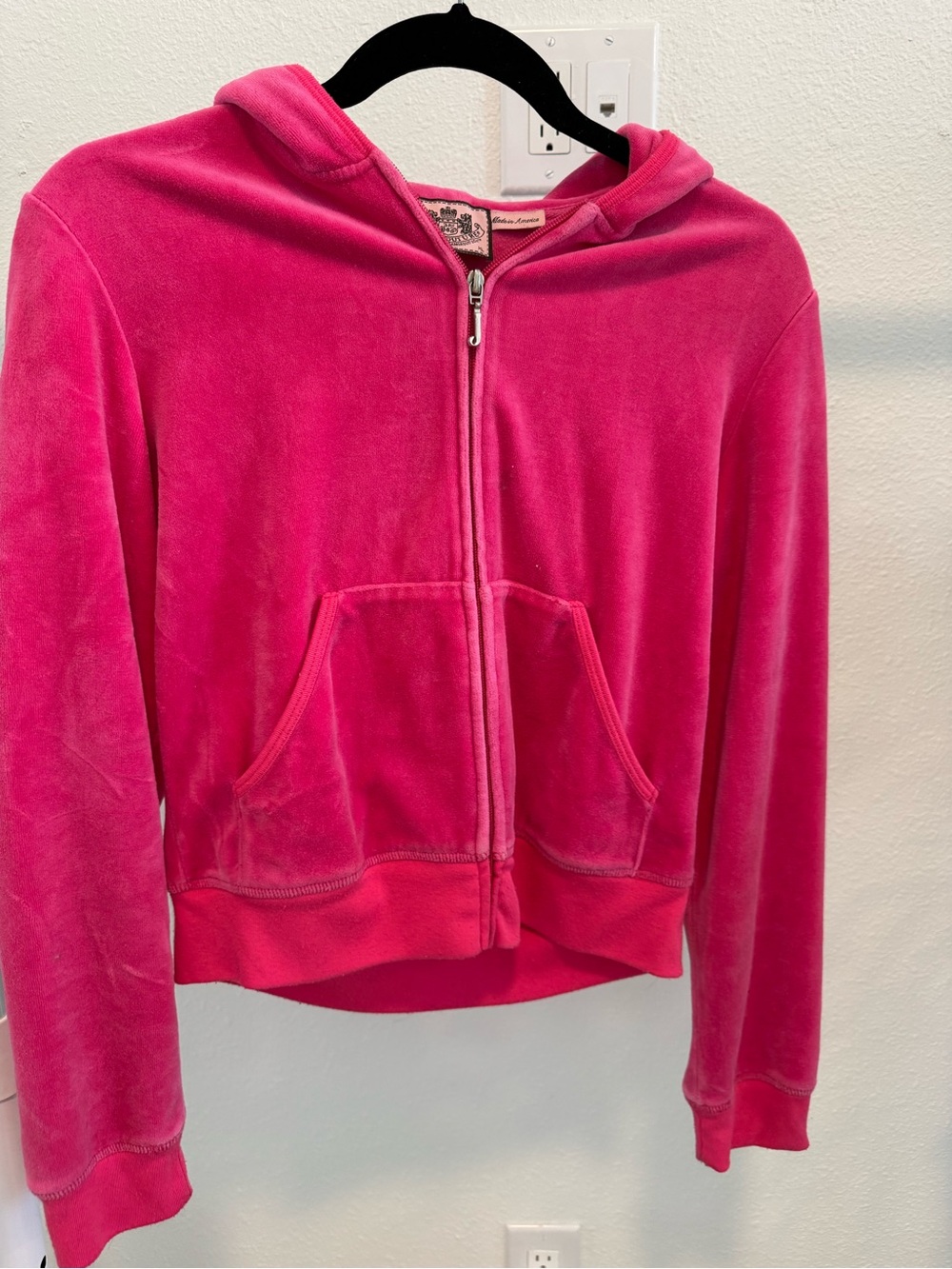 Juicy Couture Hot Pink Velour Zip Hoodie